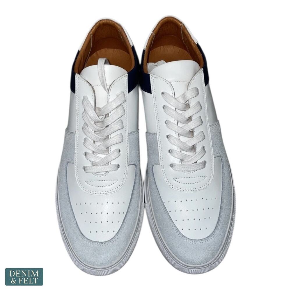 Beckett Simonon Garcia Men’s Sneakers White Grey Blue Leather Suede Size 8 New — image 7 of 8